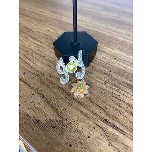 Christopher Radko Joy Pin Christmas Brooch Silver Gold Tone Poinsettia Yellow